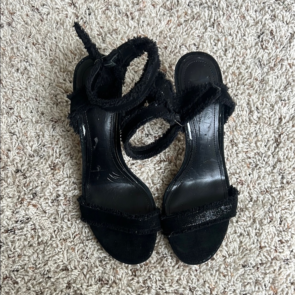 White House Black Market Black Strappy Heels